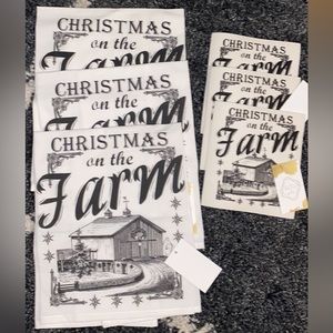 10 for $15 ⭐️ Christmas on the Farm floursack towel & Swedish dishcloth set
